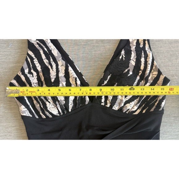 Vintage Y2K 90s City Triangles Mini Tiered Dress Size M Zebra Mob Wife Gala HOCO - Picture 9 of 10